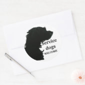 Sticker Rond Accueil des chiens de service (Enveloppe)
