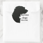 Sticker Rond Accueil des chiens de service (Sac)