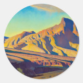 Sticker Rond Accueil du Rat du désert par Maynard Dixon (Devant)