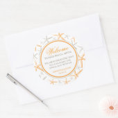 Sticker Rond Accueil Mariage de poisson rouge maigre (Enveloppe)