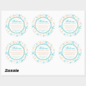 Sticker Rond Accueil Mariage de poisson rouge maigre (Feuille)