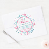 Sticker Rond Accueil Mariage de poisson rouge maigre (Enveloppe)