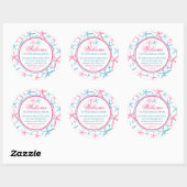 Sticker Rond Accueil Mariage de poisson rouge maigre (Feuille)