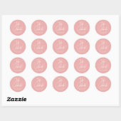 Sticker Rond Accueil minimaliste Dusty Rose Rose (Feuille)