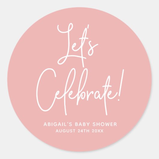 Sticker Rond Accueil minimaliste Dusty Rose Rose (Devant)