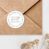 Sticker Rond Accueil moderne Sweet Home Adresse de retour perso