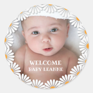 Sticker Rond Accueil personnalisé Nouveau bébé