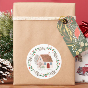 Sticker Rond Accueil pour les fêtes Noël