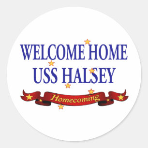 Sticker Rond Accueil USS Halsey