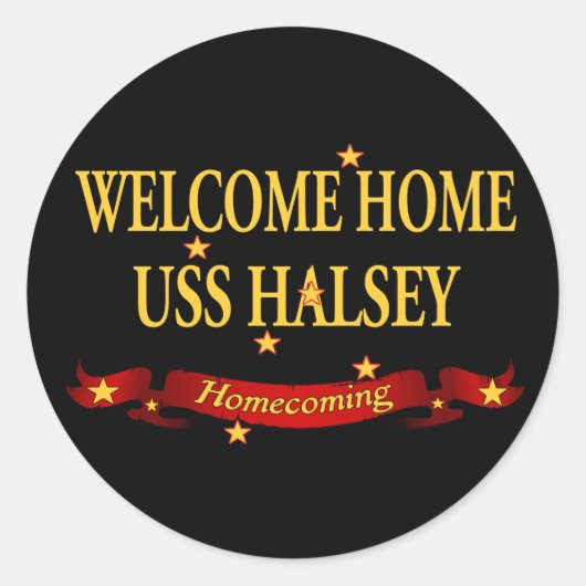 Sticker Rond Accueil USS Halsey (Devant)