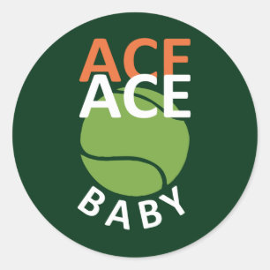 Sticker Rond Ace Ace Baby - Tennis Drôle Citation