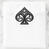 Sticker Rond Ace Art Déco sans bordure noire (Sac)