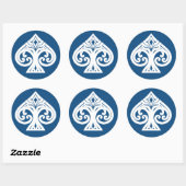 Sticker Rond Ace Art Déco transparente sans bordure (Feuille)