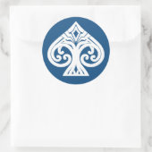 Sticker Rond Ace Art Déco transparente sans bordure (Sac)