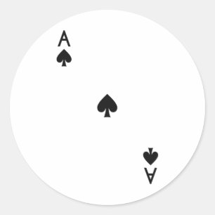 Sticker Rond Ace De Pique Costume Royal Flush Halloween Jouer