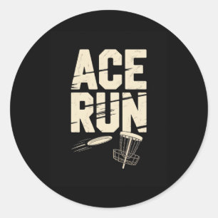 Sticker Rond Ace Run Disc Golf Frisbee Sket Chaînes Rétro