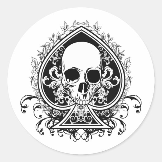 Sticker Rond Aces Skull (Devant)