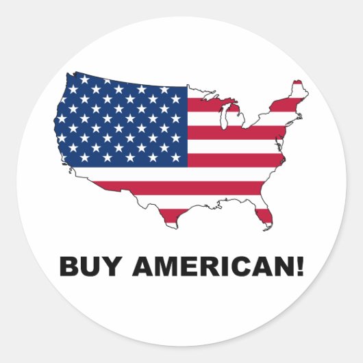 Sticker Rond Acheter American (Devant)