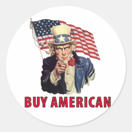 Sticker Rond Acheter American (Devant)
