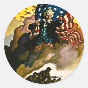 Sticker Rond Acheter des obligations de guerre - Vintage World