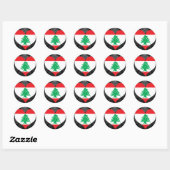 Sticker Rond Acheter drapeau du Liban (Feuille)