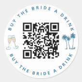 Sticker Rond Acheter la mariée une boisson Bachelorette Party Q (Devant)