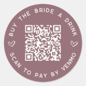 Sticker Rond Acheter la mariée une boisson Bachelorette Party Q (Devant)