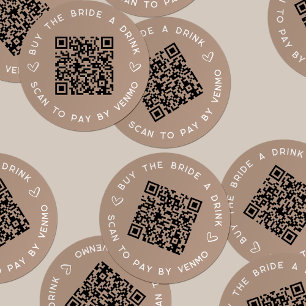 Sticker Rond Acheter la mariée une boisson Bachelorette Party Q