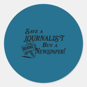 Sticker Rond Acheter un journal Sauver un journaliste