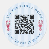 Sticker Rond Achetez la Mariée un Verre EVJF Code QR (Devant)