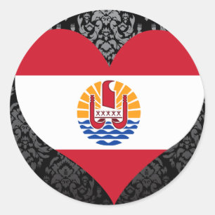 Sticker Rond Achetez le drapeau de Polynésie française