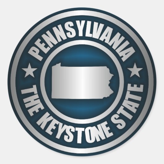 Sticker Rond Acier de Pennsylvanie (B) (Devant)
