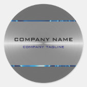 Sticker Rond Acier gris argenté en acier inoxydable Look Accent (Devant)