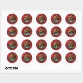 Sticker Rond Acier mexicain 2 (rouge) (Feuille)