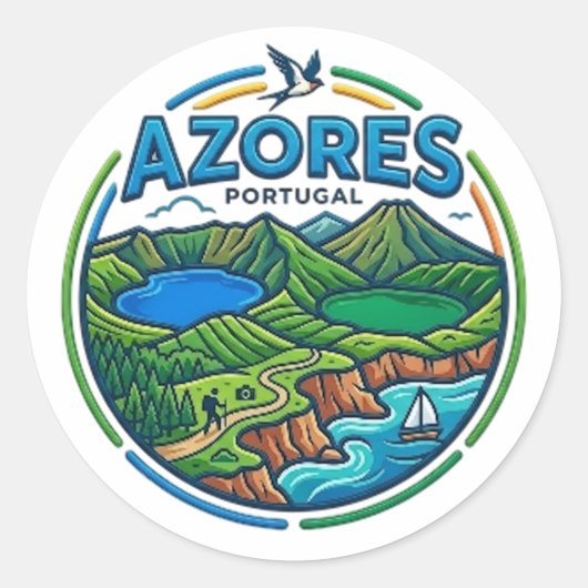 STICKER ROND AÇORES (Devant)