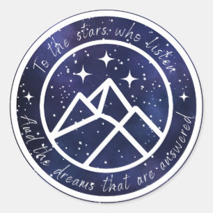 Sticker Rond ACOTAR Aux Étoiles Qui Écoutent Velaris Night Cour