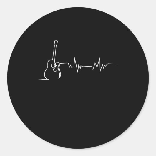 Sticker Rond Acoustic Guitar Heartbeat (Devant)