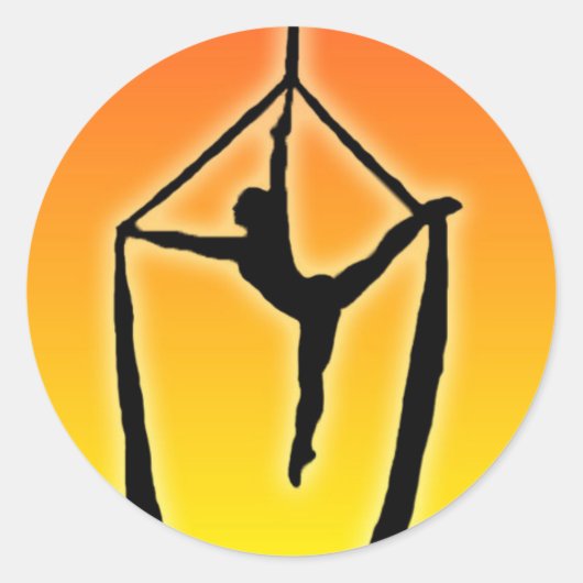 Sticker Rond Acrobatapillar au coucher du soleil (Devant)
