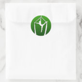 Sticker Rond Acrobatapillar sur vert (Sac)