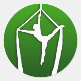 Sticker Rond Acrobatapillar sur vert