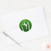 Sticker Rond Acrobatapillar sur vert (Enveloppe)