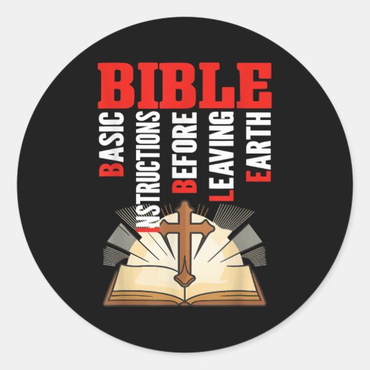 Sticker Rond Acronyme de la Bible - Instructions de base avant  (Devant)