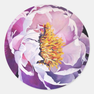Sticker Rond acrylique de pivoine