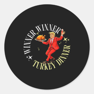 Sticker Rond Action de grâce manquée encore drôle Trump dansant