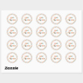 Sticker Rond Action de grâce Rétro Remercier (Feuille)