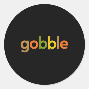 Sticker Rond Action de grâces pour les hommes Gobble Chute Turq