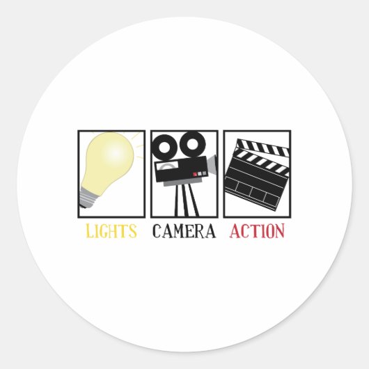 Sticker Rond Action de l'appareil photo (Devant)