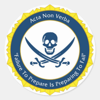 Sticker Rond Action Pas Mots - Latin - Acta Non Verba