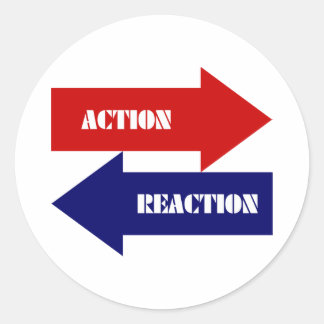 Sticker Rond Action-Réaction
