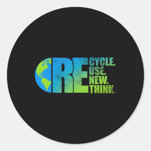 Sticker Rond Activisme de l'environnement Recycler Réutiliser R